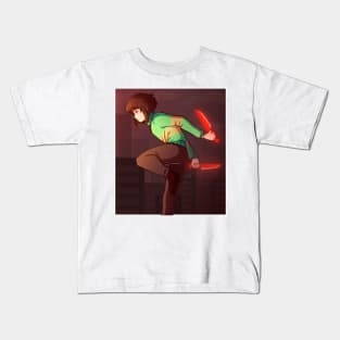 Chara glitchtale Kids T-Shirt